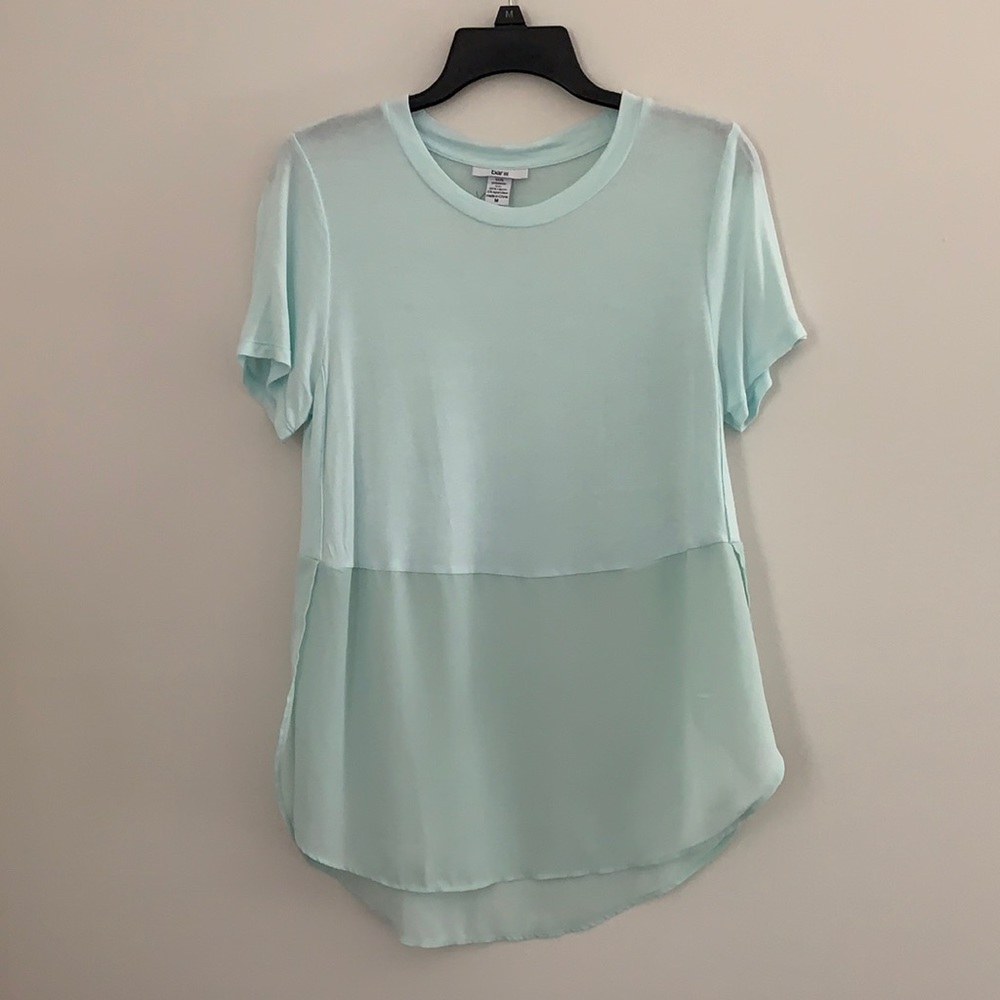 Teal high low split side top